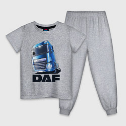 Пижама хлопковая детская Daf Truck, цвет: меланж