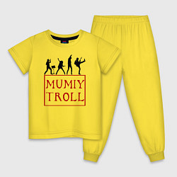 Пижама хлопковая детская Mumiy Troll Мумий Тролль, цвет: желтый