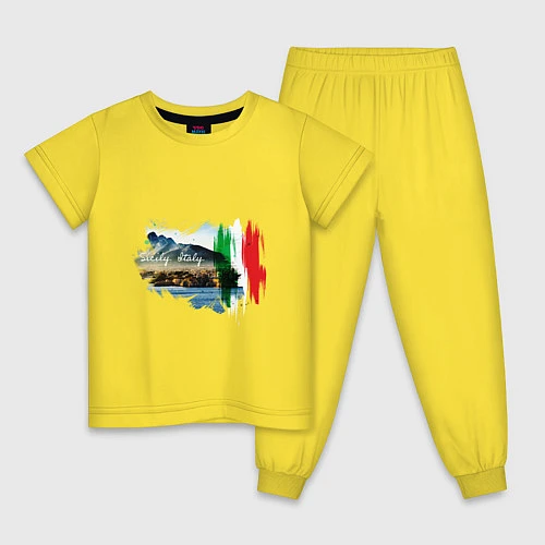 Детская пижама Страны Италия Сицилия / Желтый – фото 1