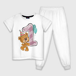 Пижама хлопковая детская Первый годик, цвет: белый