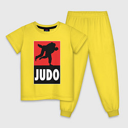 Пижама хлопковая детская Judo, цвет: желтый