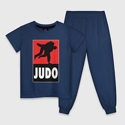 Пижама хлопковая детская Judo, цвет: тёмно-синий