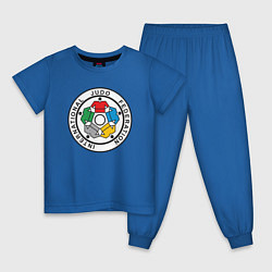 Пижама хлопковая детская Judo Federation, цвет: синий