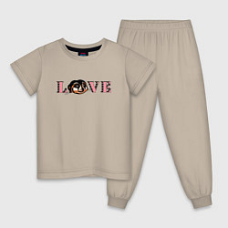 Пижама хлопковая детская Сурикат Love, цвет: миндальный