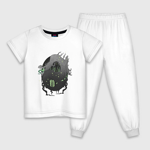 Детская пижама Болотное чудовище / Белый – фото 1