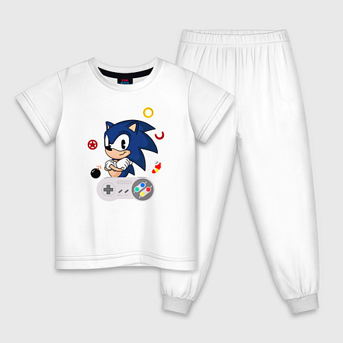 Детская пижама Соник с джостиком / Белый – фото 1