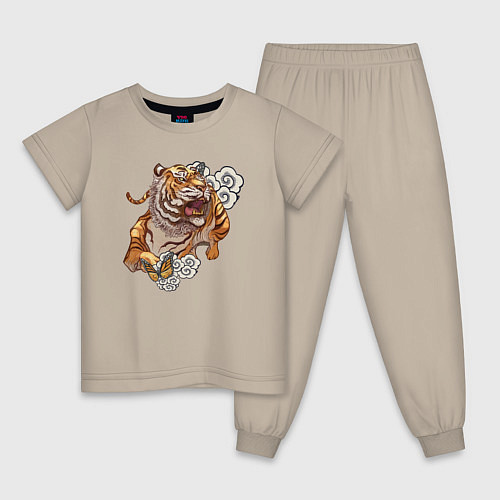 Детская пижама Год тигра / Миндальный – фото 1