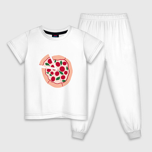 Детская пижама Пицца и ломтик / Белый – фото 1