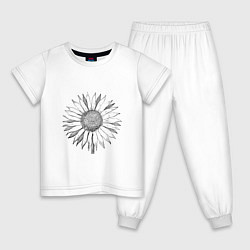 Пижама хлопковая детская Подсолнух, цвет: белый