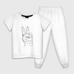 Пижама хлопковая детская ЛАПА МИР Z, цвет: белый