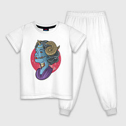Пижама хлопковая детская Суккуба зомби, цвет: белый
