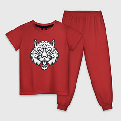 Пижама хлопковая детская White Tiger, цвет: красный