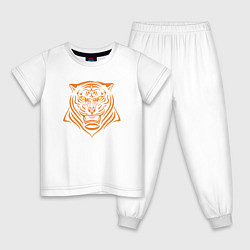 Пижама хлопковая детская Orange Tiger, цвет: белый