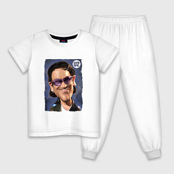 Пижама хлопковая детская Боно Bono U2 ЮТУ Z, цвет: белый