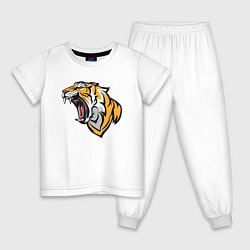 Пижама хлопковая детская Я Тигр, цвет: белый