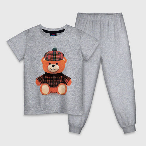 Детская пижама Медвежонок шотландец / Меланж – фото 1