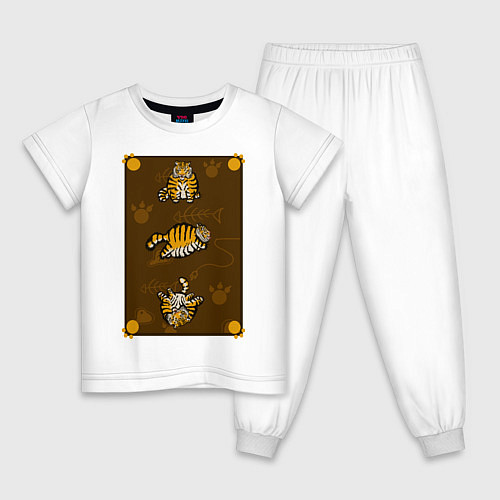 Детская пижама Три тигра / Белый – фото 1