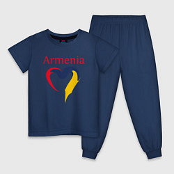 Пижама хлопковая детская Armenia Heart, цвет: тёмно-синий