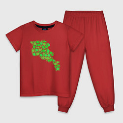 Пижама хлопковая детская Green Armenia, цвет: красный