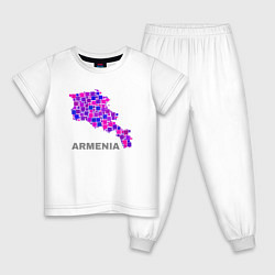 Пижама хлопковая детская Армения Armenia, цвет: белый