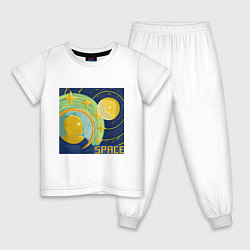 Пижама хлопковая детская Space Oddity 42, цвет: белый
