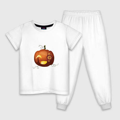 Детская пижама Стимпанк-тыква на хэллоуин / Белый – фото 1