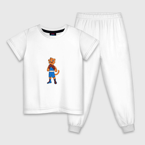 Детская пижама Львенок боксер / Белый – фото 1