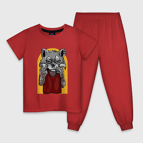 Детская пижама Походный енот / Красный – фото 1