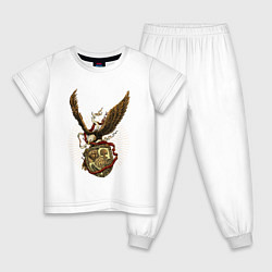 Пижама хлопковая детская Гигантский орёл, цвет: белый