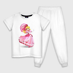 Пижама хлопковая детская Peach SB, цвет: белый