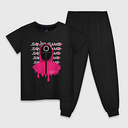 Пижама хлопковая детская Squid Game, цвет: черный