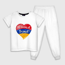 Пижама хлопковая детская Armenian Brand, цвет: белый