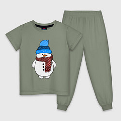 Детская пижама Снеговик в шапочке