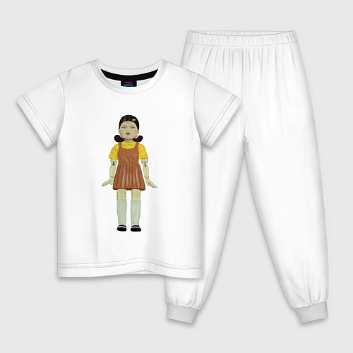 Детская пижама Игра в кальмара: Кукла / Белый – фото 1