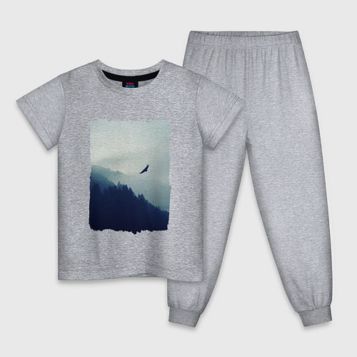 Детская пижама ОРЁЛ НАД ЛЕСОМ EAGLE / Меланж – фото 1