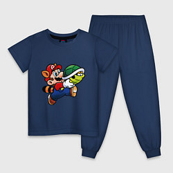 Пижама хлопковая детская MarioTurtles, цвет: тёмно-синий