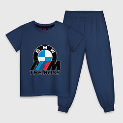 Пижама хлопковая детская BMW BOSS, цвет: тёмно-синий
