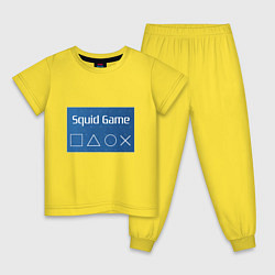 Пижама хлопковая детская Squid Gamer, цвет: желтый