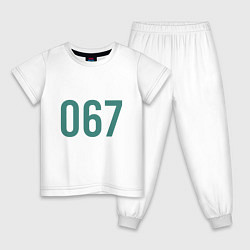 Пижама хлопковая детская Игрок 067, цвет: белый