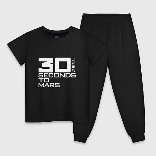 Детская пижама 30 Seconds To Mars logo / Черный – фото 1