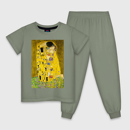 Детская пижама Поцелуй картина Климта / Авокадо – фото 1