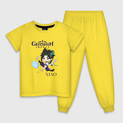 Пижама хлопковая детская Genshin Impact mini XiaoСяо, цвет: желтый