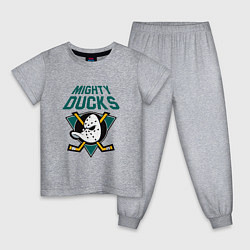 Пижама хлопковая детская Анахайм Дакс, Mighty Ducks, цвет: меланж