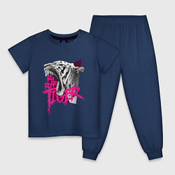 Пижама хлопковая детская Roar Roar Tiger, цвет: тёмно-синий