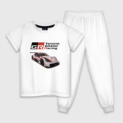 Пижама хлопковая детская Toyota Gazoo Racing Team, Finland, цвет: белый
