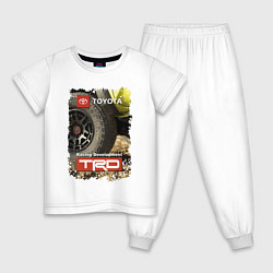 Пижама хлопковая детская Toyota Racing Development Team, цвет: белый