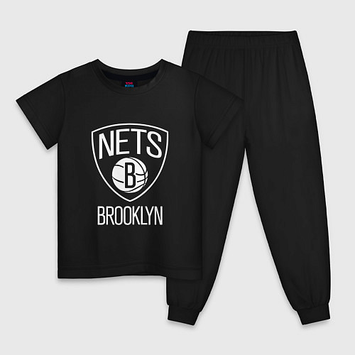 Детская пижама Бруклин Нетс логотип / Черный – фото 1