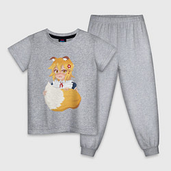 Пижама хлопковая детская Сенко в костюме горничная, цвет: меланж