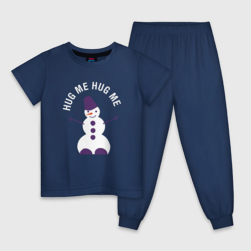 Детская пижама Снеговик 2022 / Тёмно-синий – фото 1