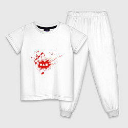 Пижама хлопковая детская Squid Game Blood, цвет: белый